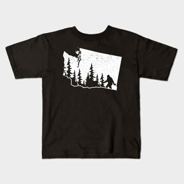 Washington Bigfoot State Kids T-Shirt by Tesszero